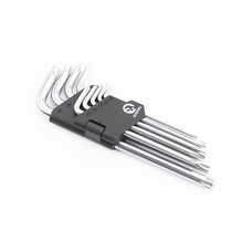 Набор Г-образных ключей удлиненных с отверстием TORX (T10/T15/T20/T25/T27/T30/T40/T45/T50) CrV HT-0606