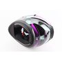 Шлем интеграл, закрытый (сертификация DOT)+откидные очки BLD-M67 М (57-58см), ЧЕРНЫЙ/ФИОЛЕТОВО-БИРЮЗОВЫЙ