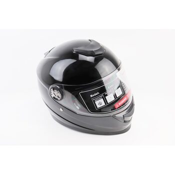 Шлем интеграл, закрытый BLD-М65 М (57-58см), ЧЁРНЫЙ глянец