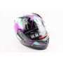 Шолом інтеграл, закритий (сертифікація DOT)+відкидні окуляри BLD-M67 М (57-58см), ЧОРНИЙ/ФІОЛЕТОВО-БІРЮЗОВИЙ