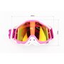 Окуляри кросові/ендуро/АТV, біло-рожеві (дзеркальне скло)