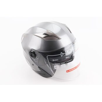 Шлем открытый+откидные очки BLD-708 S (55-56см), серый глянец