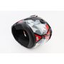 Шолом модуляр, закритий з підборіддям відкидним+відкидні окуляри BLD-159 S (55-56см), ЧОРНИЙ глянець з червоно-сірим малюнком