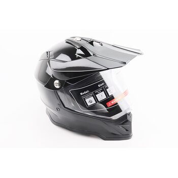 Шолом кросовий/ендуро/ATV зі склом BLD-819-7 L (59-60см), ЧОРНИЙ глянець
