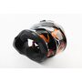 Шлем кроссовый/эндуро/АТV BLD-819-7 S (55-56см), ЧЁРНЫЙ глянец с оранжево-бело-серым рисунком