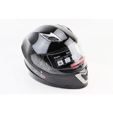 Шлем интеграл, закрытый BLD-M62 М (57-58см), ЧЁРНЫЙ глянец