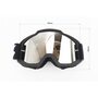 Окуляри кросові/ендуро/АТV, чорні з чорно-білим ремінцем (дзеркальне скло)