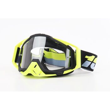 Окуляри кросові/ендуро/АТV, жовто-чорні (прозоре скло)