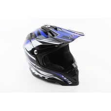 Шолом кросовий/ендуро/АТV BLD-819-7 S (55-56см), ЧОРНО-СИНІЙ