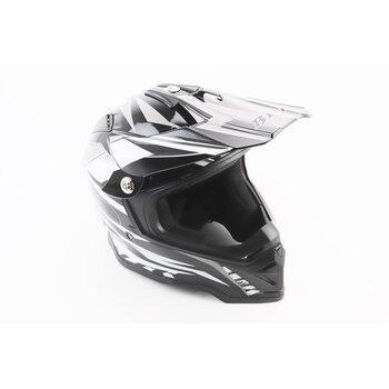 Шлем кроссовый/эндуро/АТV BLD-819-7 L (59-60см), ЧЕРНО-БЕЛЫЙ