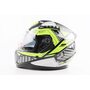Шолом інтеграл, закритий (сертифікація DOT)+відкидні окуляри BLD-M67 L (59-60см), ЧОРНИЙ/НЕОНОВО-ЗЕЛЕНИЙ