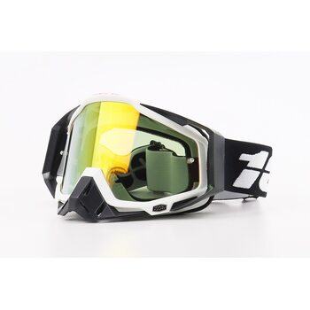 Окуляри кросові/ендуро/АТV, чорно-білі (дзеркальне скло)