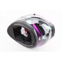 Шлем интеграл, закрытый (сертификация DOT)+откидные очки BLD-M67 L (59-60см), ЧЕРНЫЙ/ФИОЛЕТОВО-БИРЮЗОВЫЙ