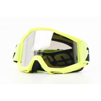 Очки кроссовые/эндуро/АТV, салатовые (прозрачное стекло)