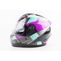 Шолом інтеграл, закритий (сертифікація DOT)+відкидні окуляри BLD-M67 L (59-60см), ЧОРНИЙ/ФІОЛЕТОВО-БІРЮЗОВИЙ