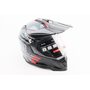 Шлем кроссовый/эндуро/АТV со стеклом BLD-819-7 М (57-58см), ЧЕРНЫЙ/СЕРО-КРАСНЫЙ