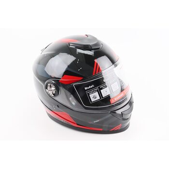 Шолом інтеграл, закритий BLD-М65 L (59-60см), ЧОРНИЙ/ЧЕРВОНО-СІРИЙ