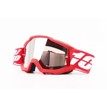 Очки кроссовые/эндуро/АТV, красные (прозрачное стекло)