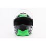 Шолом модуляр, закритий з відкидним підборіддям+відкидні окуляри BLD-159 L (59-60см), ЧОРНО-ЗЕЛЕНИЙ