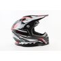 Шолом кросовий/ендуро/АТV BLD-819-7 М (57-58см), ЧОРНИЙ глянець з червоно-біло-сірим малюнком