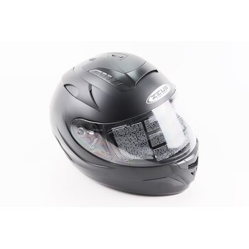 Шлем интеграл, закрытый+откидные очки ZS-806F Solid M, ЧЕРНЫЙ мат