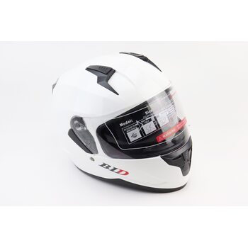 Шолом інтеграл, закритий (сертифікація DOT)+відкидні окуляри BLD-M67 М (57-58см), БІЛИЙ глянець