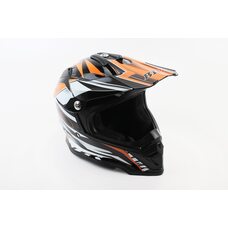 Шолом кросовий/ендуро/АТV BLD-819-7 М (57-58см), ЧОРНО-ПОМАРАНЧЕВИЙ