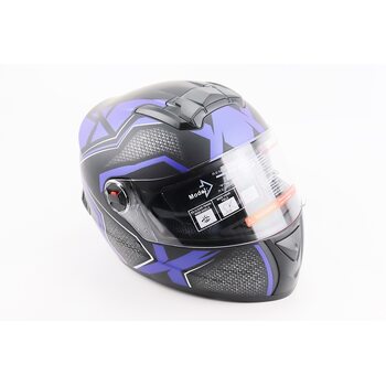 Шолом інтеграл, закритий+окуляри BLD-М61 М (57-58см), ЧОРНО-СИНІЙ