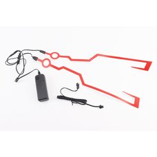 Підсвічування LED на мото шолом, 3 режими, червоне (без батарейок)