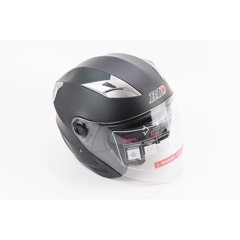 Шлем открытый+откидные очки BLD-708 М (57-58см), ЧЕРНЫЙ матовый