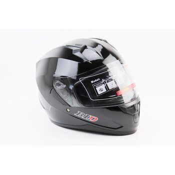 Шлем интеграл, закрытый (сертификация DOT)+откидные очки BLD-M67 М (57-58см), ЧЕРНЫЙ глянец