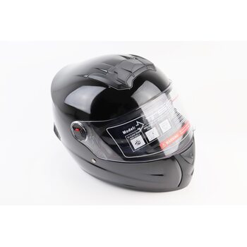 Шолом інтеграл, закритий+окуляри BLD-М61 S (55-56см), ЧОРНИЙ глянець