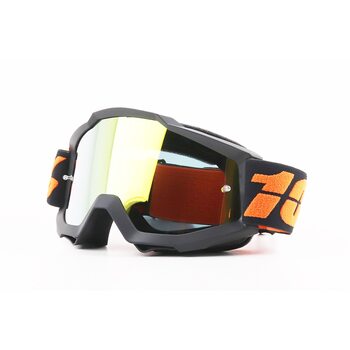 Окуляри кросові/ендуро/АТV, чорні (дзеркальне жовте скло)