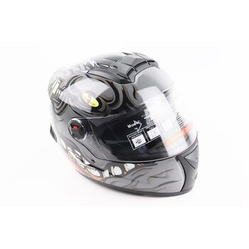 Шолом інтеграл, закритий+окуляри BLD-М61 S (55-56см), ЧОРНО-СІРИЙ "Buffalo"