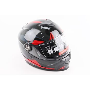Шолом інтеграл, закритий BLD-М65 S (55-56см), ЧОРНИЙ/ЧЕРВОНО-СІРИЙ