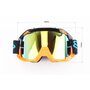 Окуляри кросові/ендуро/АТV, чорно-помаранчеві (дзеркальне жовте скло)