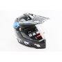Шолом кросовий/ендуро/АТV зі склом BLD-819-7 S (55-56см), ЧОРНИЙ/СІРО-СИНІЙ