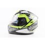 Шлем интеграл, закрытый (сертификация DOT)+откидные очки BLD-M67 М (57-58см), ЧЕРНЫЙ/НЕОНОВО-ЗЕЛЕНЫЙ