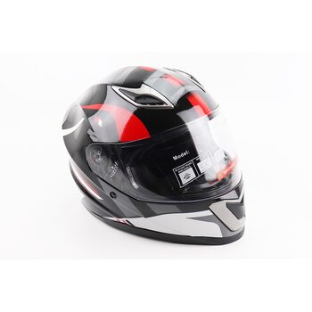 Шолом інтеграл, закритий BLD-M62 S (55-56см), ЧОРНИЙ/БІЛО-ЧЕРВОНИЙ