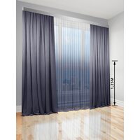 Комплект штор Di&Di Микровелюр Градиент 225х250 2 шт Тюль Градиент Батист прозрачный 500х250 переход от Серо-голубого в Белый (ROZ6400064328)