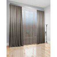 Комплект штор Di&Di Микровелюр Градиент 225х245 2 шт Тюль Градиент Батист прозрачный 500х245 переход от Капучино в Белый (ROZ6400064471)