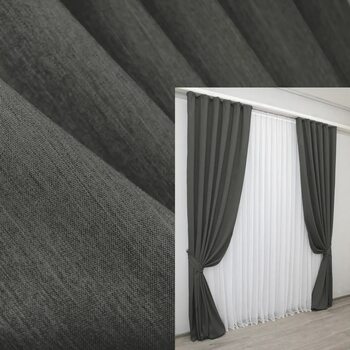 Комплект штор VR-Textil із тканини Avrora Туреччина Колір сірий 1.5х2.9м х 2 шт (30-945T)