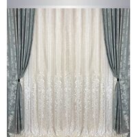Комплект Di&Di Мармур тюль 400х250 + штори 200х250 2 шт Білий із сірим (ROZ6400063475)