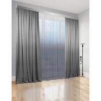 Комплект штор Di&Di Микровелюр Градиент 250х280 2 шт Тюль Градиент Батист прозрачный 600х280 переход от Серого в Белый (ROZ6400064415)