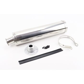 УЦЕНКА STORM Глушитель ПРЯМОТОЧНЫЙ без колена 420*100мм TUNING, ХРОМ тип 2 (без прокладки)