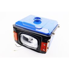 Бак паливний R175A/R180NM, 265x190x165mm, виступ. горловина, отвір під шланг паливний + фара + облицювання, Синій