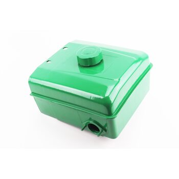 Бак паливний R175A/R180NM, 230x210x140mm, (пластик, під кран, старого зразка) виступ. горловина, отвір під шланг паливний + кришка