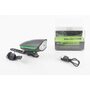 Фонарь передний 1 диод+звонок 4 мелодии, Li-ion 3.7V 1200mAh зарядка от USB, влагозащитный, чёрно-зелёный FY-058/7588