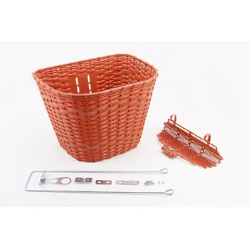 Корзина багажная передняя 28" с крышкой, пластмассовая, коричневая TH-057