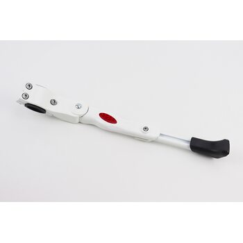Подножка боковая задняя телескопическая для 24"- 26", крепление за перо рамы, алюминиевая, белая HS-001